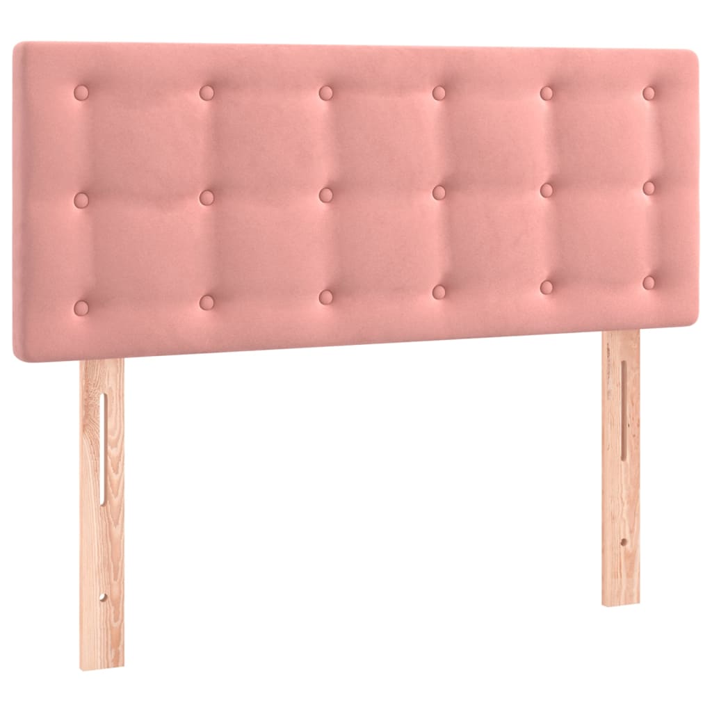 Cabeceira de cama c/ luzes LED veludo 100x5x78/88 cm rosa