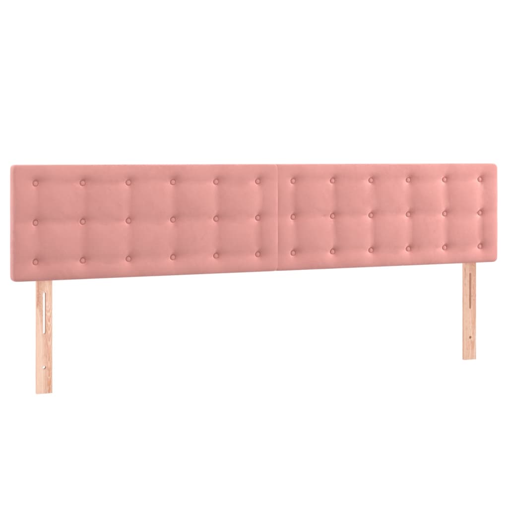 Cabeceira de cama c/ luzes LED veludo 160x5x78/88 cm rosa