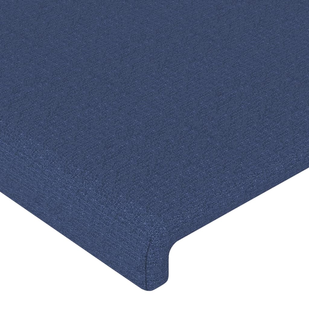 Cabeceira cama c/ LED tecido 100x5x118/128 cm azul
