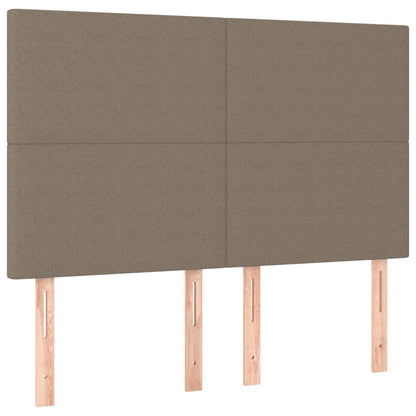 Cabeceira cama c/ LED tecido 144x5x118/128 cm cinza-acastanhado