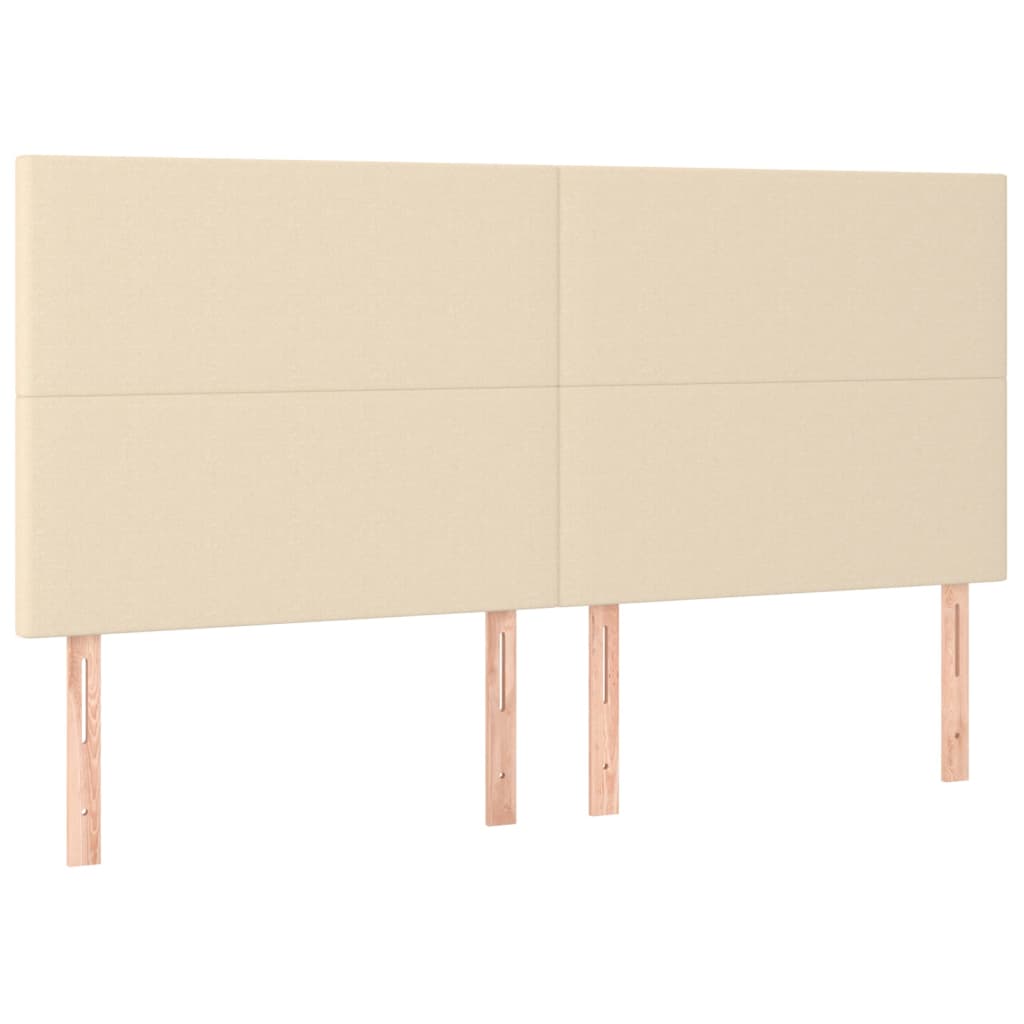 Cabeceira cama c/ LED tecido 200x5x118/128 cm crème