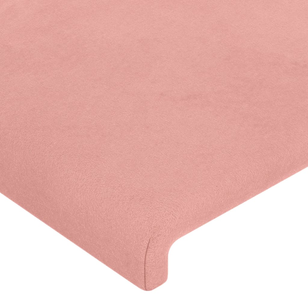 Cabeceira de cama c/ luzes LED veludo 160x5x118/128 cm rosa