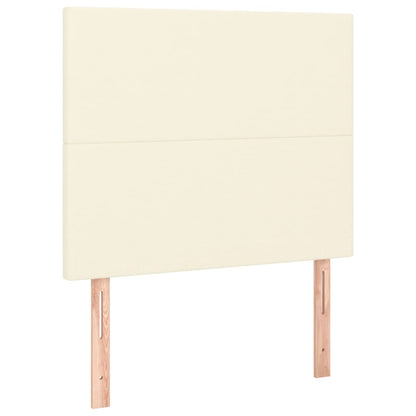 Cabeceira de cama c/ LED 80x5x118/128cm couro artificial crème