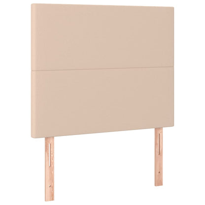 Cabeceira cama c/ LED couro artif. 90x5x118/128 cm cappuccino