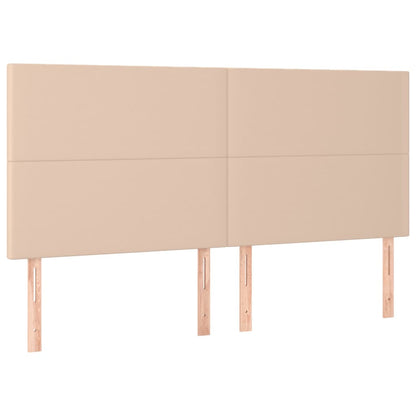 Cabeceira cama c/ LED couro artif. 180x5x118/128cm cappuccino