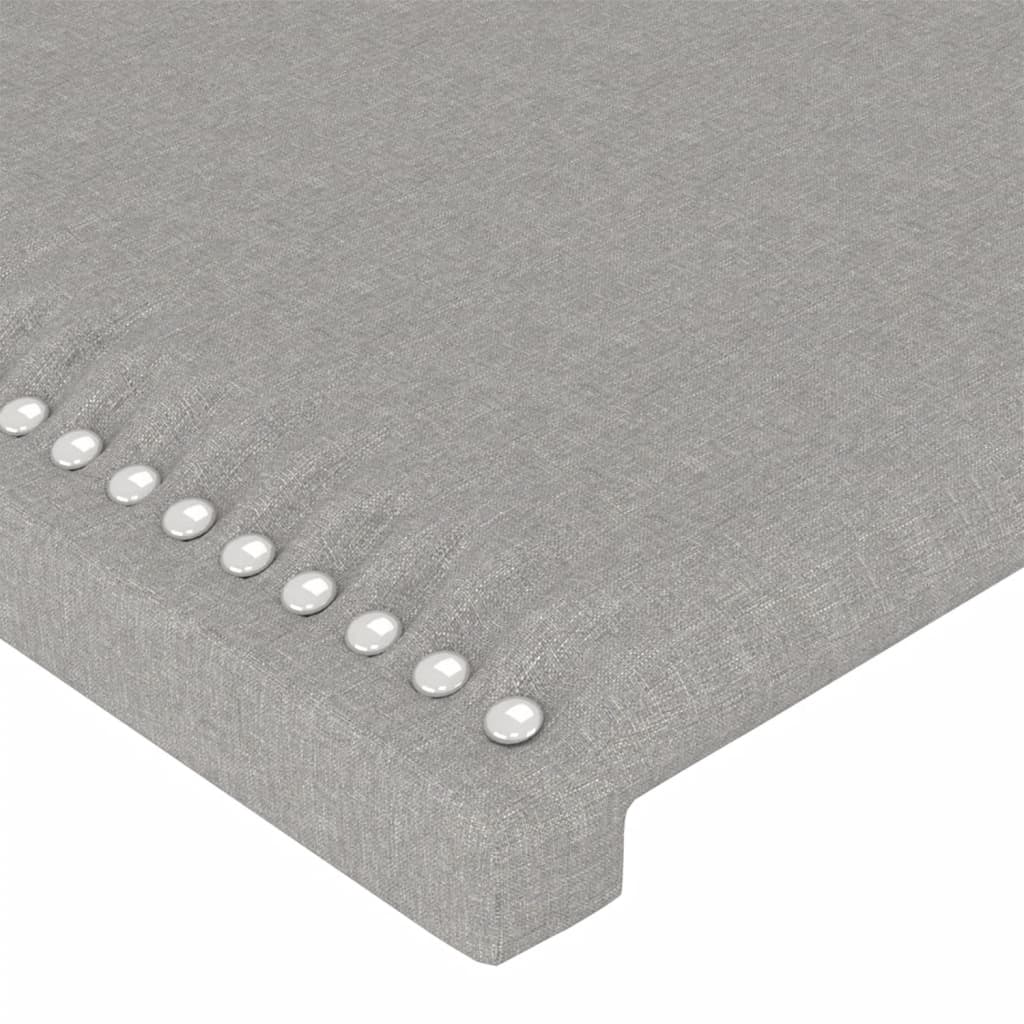 Cabeceira cama c/ luzes LED tecido 90x5x118/128cm cinza-claro