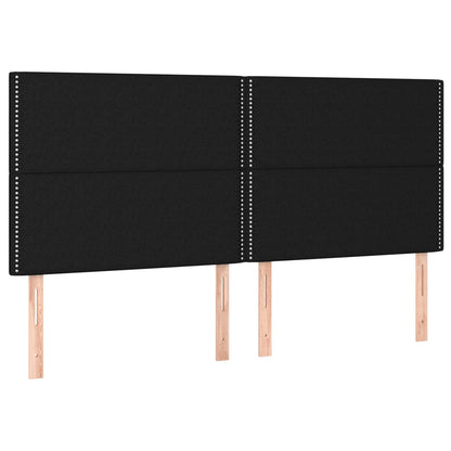 Cabeceira de cama c/ luzes LED tecido 160x5x118/128 cm preto