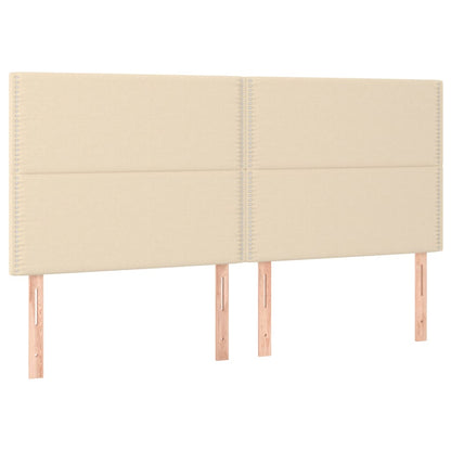 Cabeceira cama c/ LED tecido 180x5x118/128 cm crème