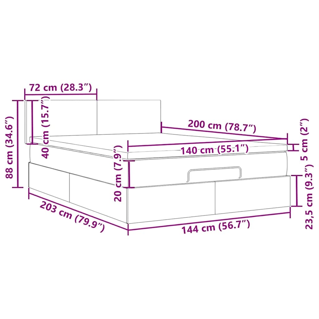 Cabeceira cama c/ luzes LED veludo 144x5x118/128cm cinza-claro