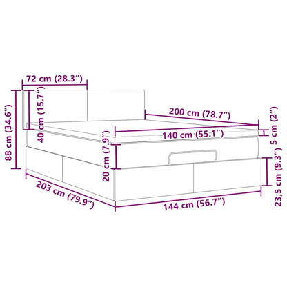 Cabeceira cama c/ luzes LED veludo 144x5x118/128cm cinza-claro