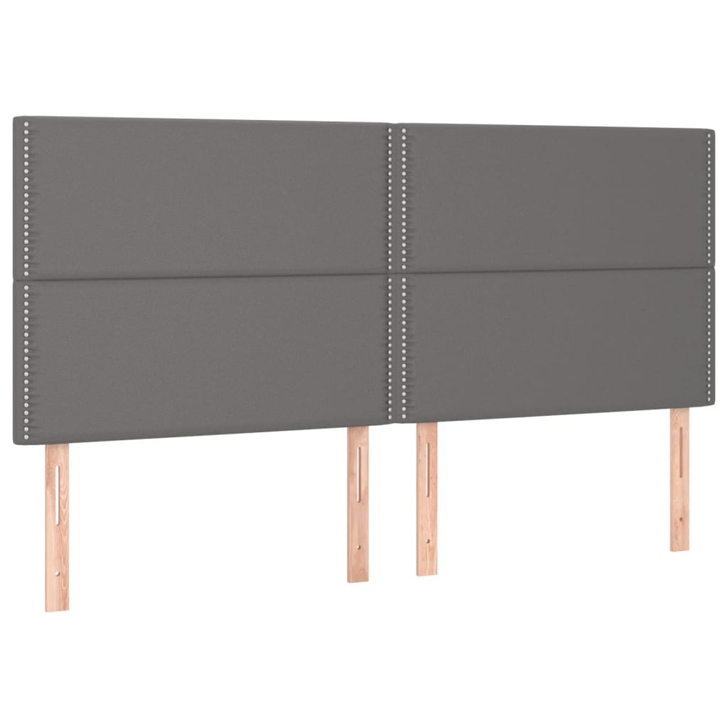 Cabeceira cama c/ LED 180x5x118/88cm couro artificial cinzento