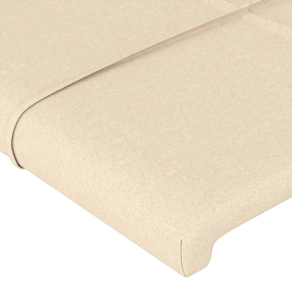 Cabeceira de cama c/ LED tecido 80x5x118/128cm crème