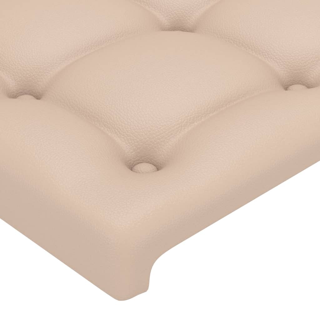 Cabeceira cama c/ LED couro artif. 90x5x118/128 cm cappuccino