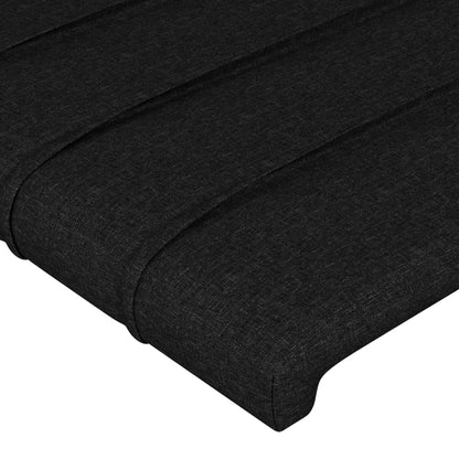 Cabeceira cama c/ LED tecido 80x5x118/128 cm preto