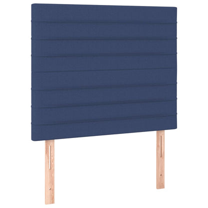 Cabeceira cama c/ LED tecido 80x5x118/128 cm azul