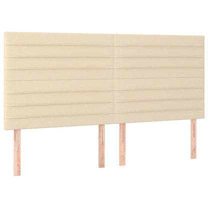 Cabeceira cama c/ LED tecido 180x5x118/128 cm crème