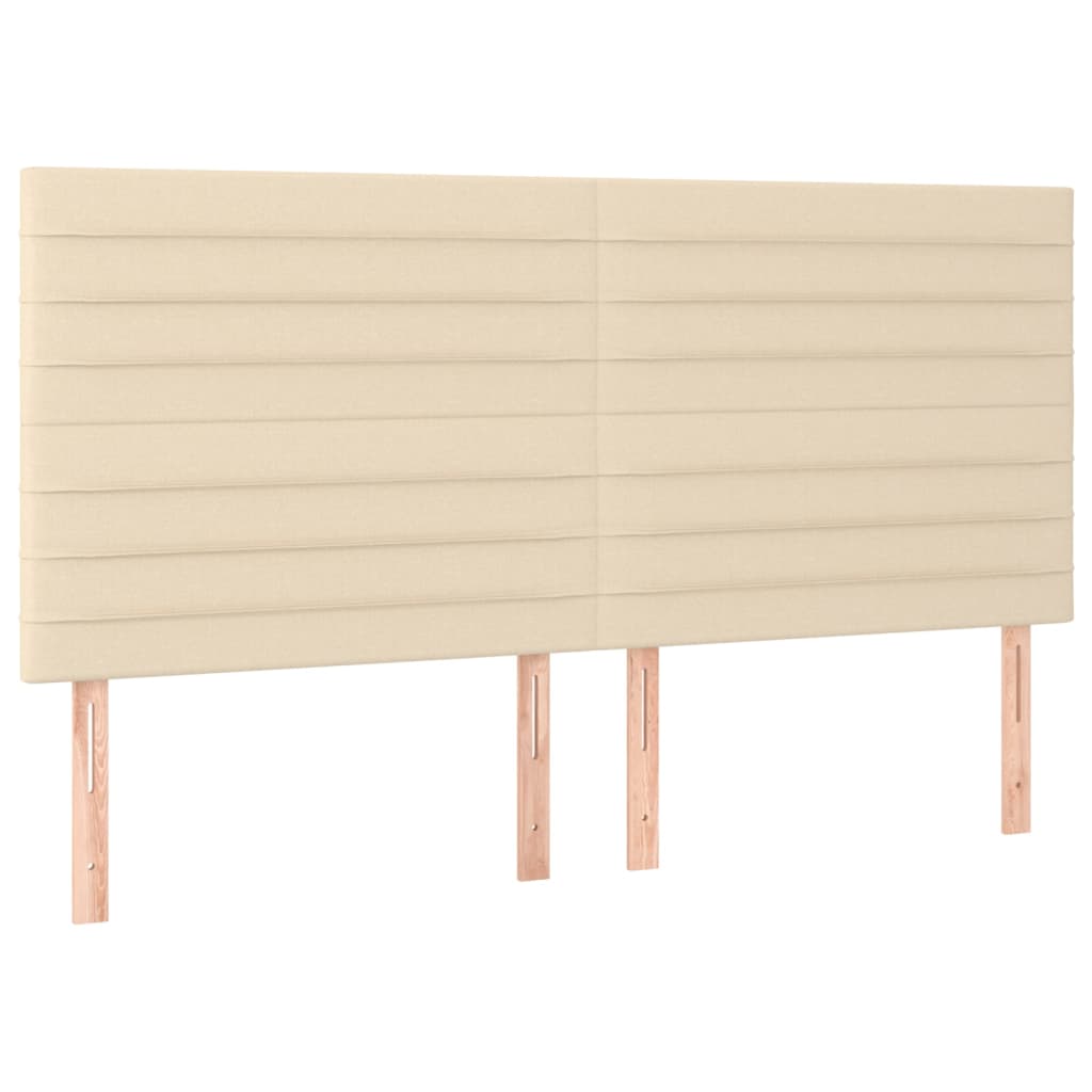 Cabeceira cama c/ LED tecido 200x5x118/128 cm crème
