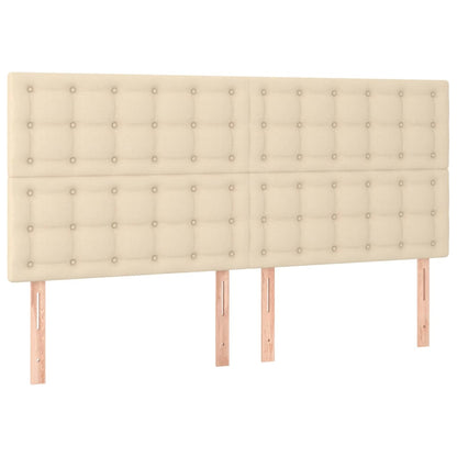 Cabeceira cama c/ LED tecido 180x5x118/128 cm crème