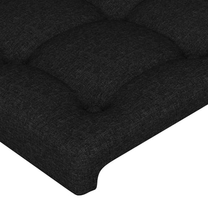 Cabeceira de cama c/ luzes LED tecido 200x5x118/128 cm preto