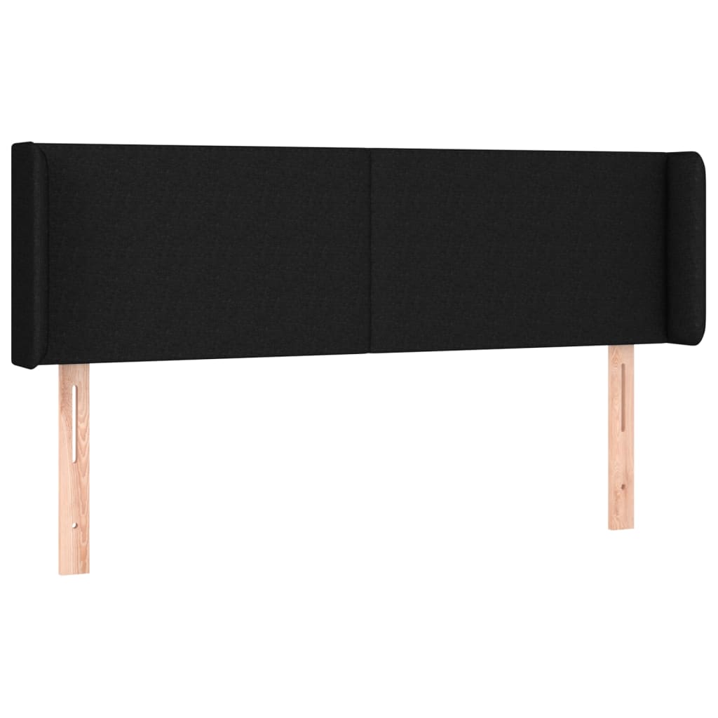 Cabeceira de cama c/ luzes LED tecido 147x16x78/88 cm preto