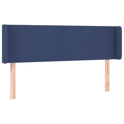 Cabeceira de cama c/ luzes LED tecido 147x16x78/88 cm azul