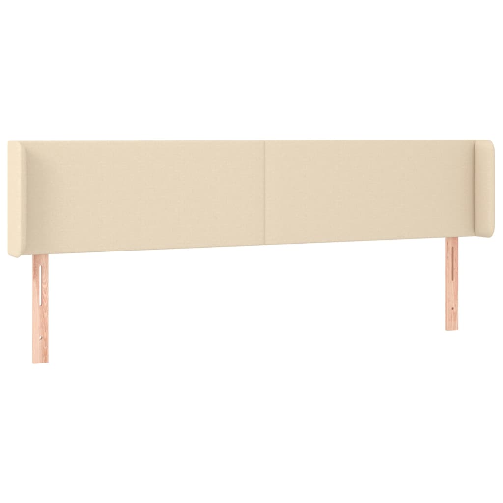 Cabeceira de cama c/ luzes LED tecido 183x16x78/88 cm cor creme