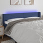 Cabeceira de cama c/ luzes LED tecido 183x16x78/88 cm azul