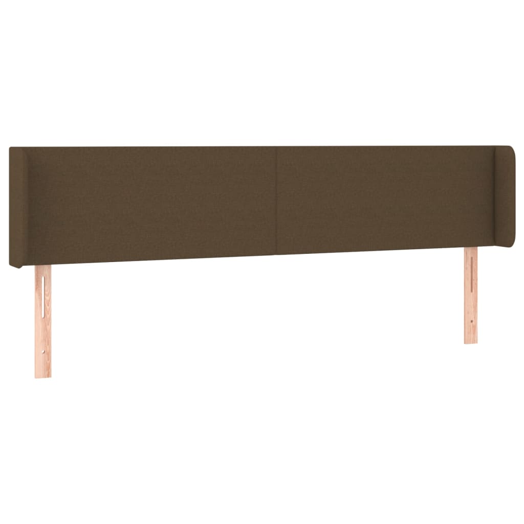 Cabeceira de cama c/ luzes LED tecido 203x16x78/88 cm castanho