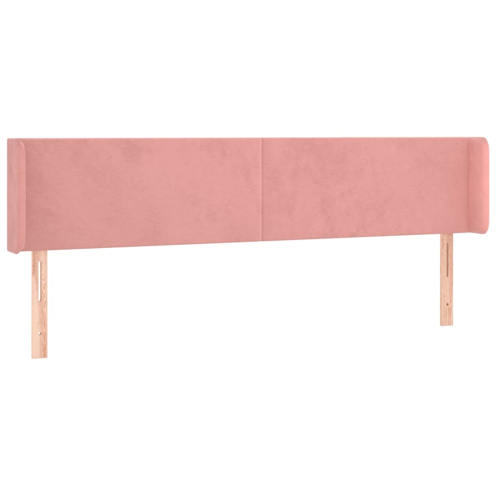Cabeceira de cama c/ luzes LED veludo 203x16x78/88 cm rosa
