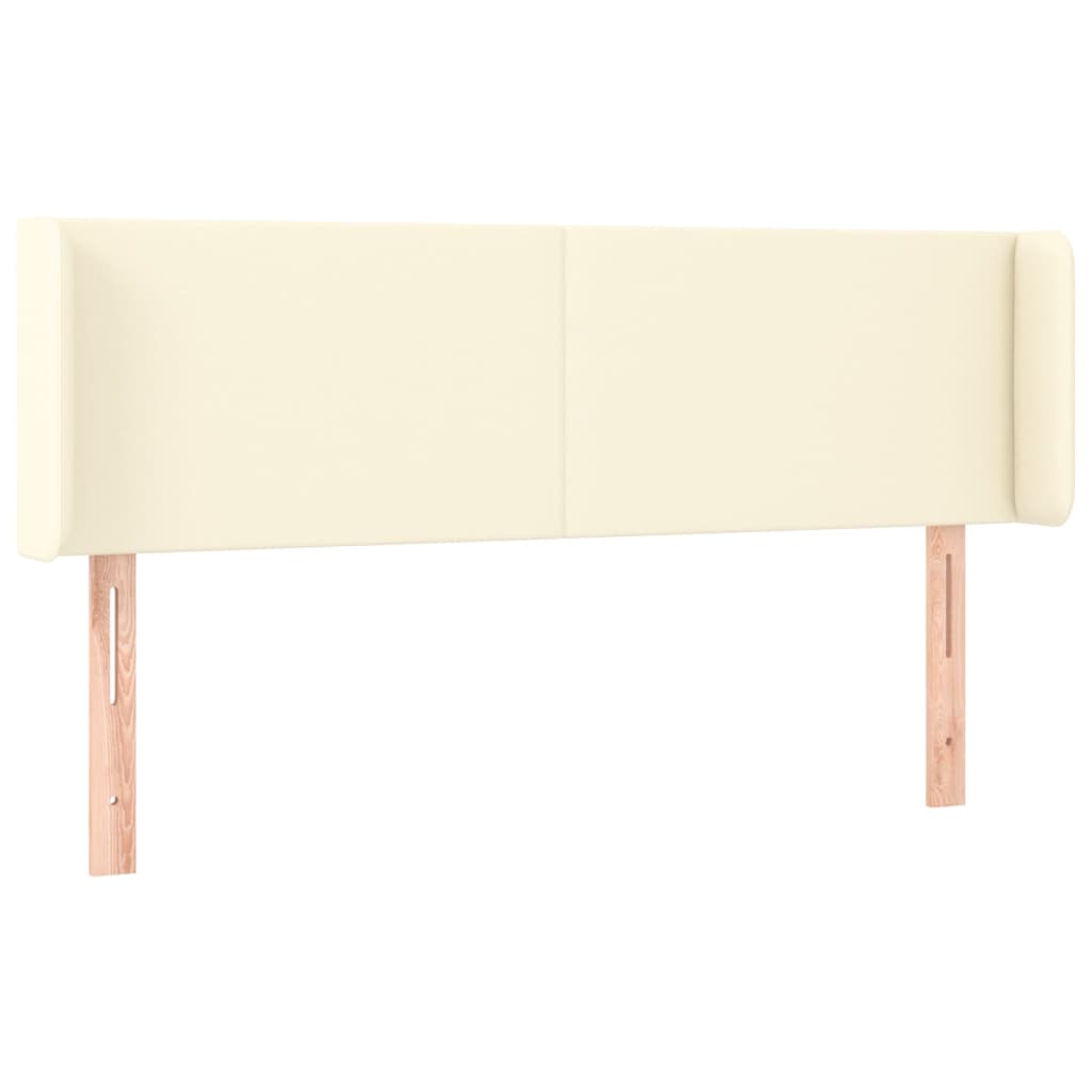 Cabeceira de cama c/ LED 147x16x78/88 cm couro artificial crème