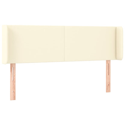 Cabeceira de cama c/ LED 147x16x78/88 cm couro artificial crème