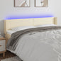 Cabeceira de cama c/ LED 203x16x78/88 cm couro artificial crème
