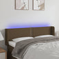 Cabeceira de cama c/ luzes LED tecido 147x16x78/88 cm castanho