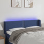 Cabeceira de cama c/ luzes LED tecido 147x16x78/88 cm azul