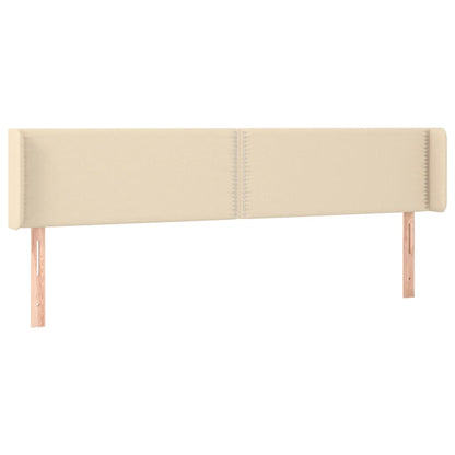 Cabeceira de cama c/ luzes LED tecido 183x16x78/88 cm cor creme