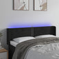 Cabeceira de cama c/ luzes LED veludo 147x16x78/88 cm preto