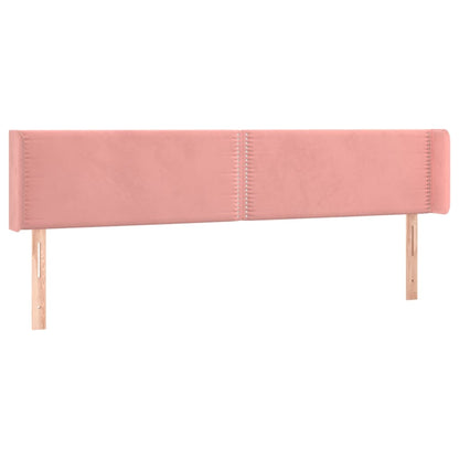Cabeceira de cama c/ luzes LED veludo 183x16x78/88 cm rosa