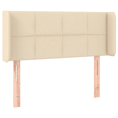 Cabeceira de cama c/ luzes LED tecido 93x16x78/88 cm cor creme
