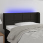 Cabeceira de cama c/ luzes LED tecido 103x16x78/88 cm preto