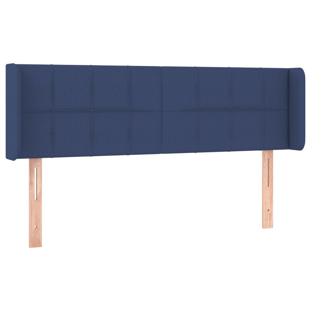 Cabeceira de cama c/ luzes LED tecido 147x16x78/88 cm azul