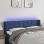 Cabeceira de cama c/ luzes LED tecido 147x16x78/88 cm azul
