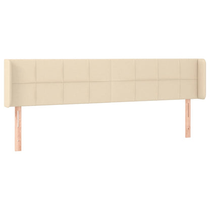 Cabeceira de cama c/ luzes LED tecido 163x16x78/88 cm cor creme