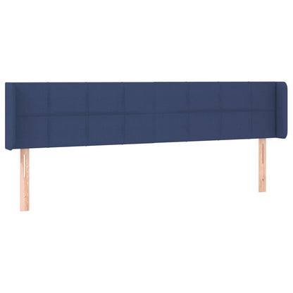 Cabeceira de cama c/ luzes LED tecido 163x16x78/88 cm azul