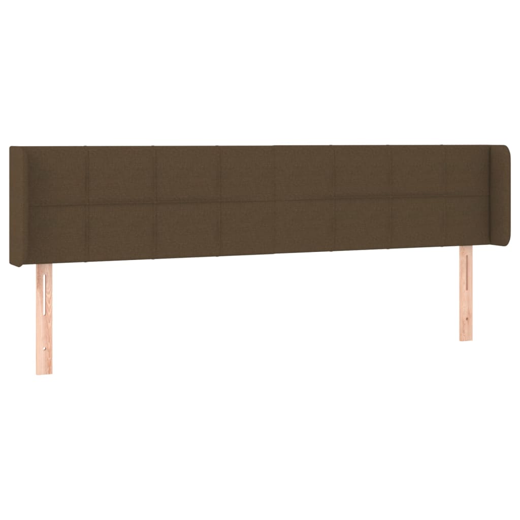 Cabeceira de cama c/ luzes LED tecido 183x16x78/88 cm castanho