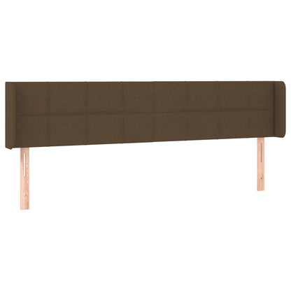 Cabeceira de cama c/ luzes LED tecido 183x16x78/88 cm castanho