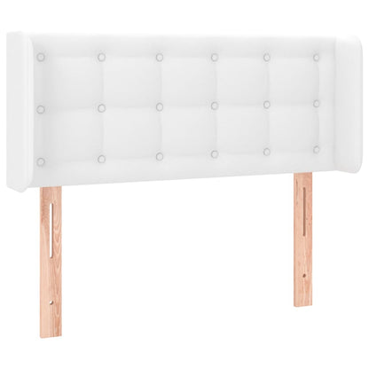 Cabeceira de cama c/ LED couro artificial 93x16x78/88 cm branco