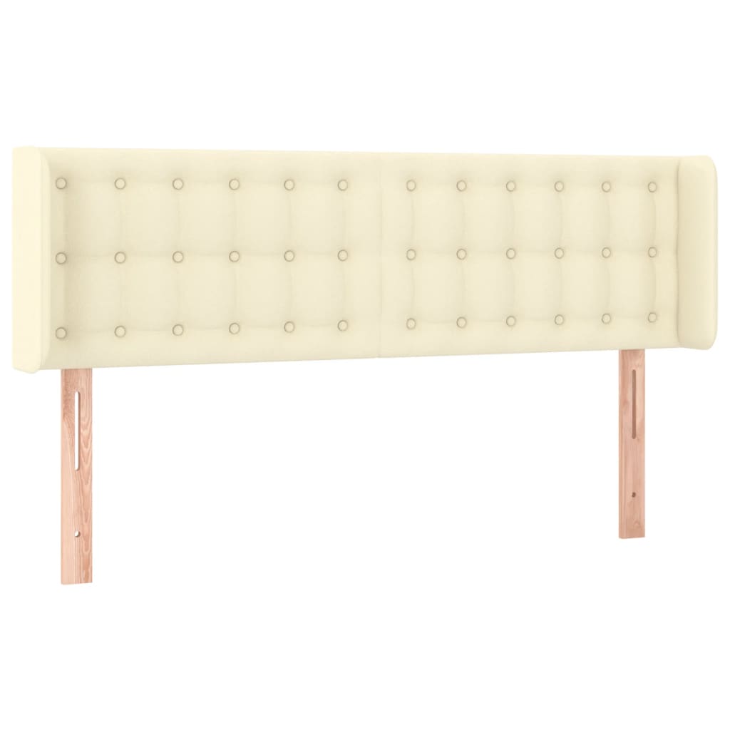 Cabeceira de cama c/ LED 147x16x78/88 cm couro artificial crème