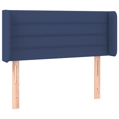 Cabeceira de cama c/ luzes LED tecido 93x16x78/88 cm azul
