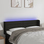 Cabeceira de cama c/ luzes LED tecido 147x16x78/88 cm preto