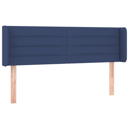 Cabeceira de cama c/ luzes LED tecido 147x16x78/88 cm azul